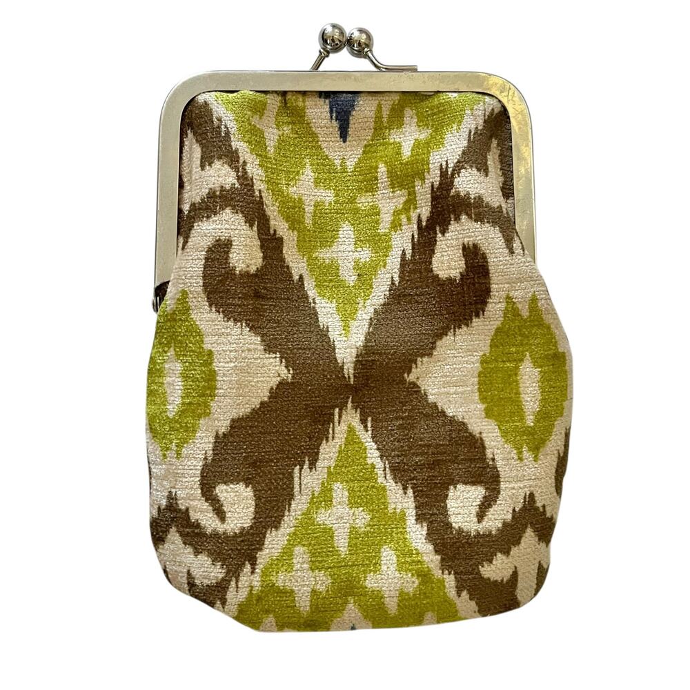 Glenda Gies Birdie Kisslock Chenille Ikat Pouch - Sunglass / Cell Phone Case